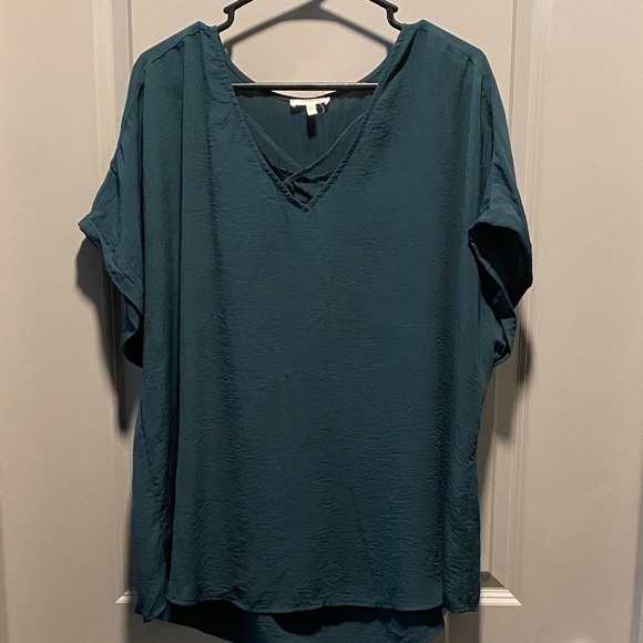 Maurices Tops - Maurices Teal V Neck Blouse Womens Size 2 Lightweight Casual Work Top Y2k
